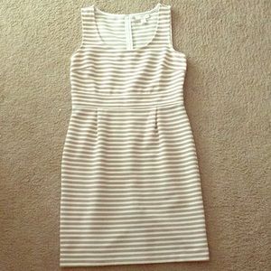 Ann Taylor Loft - Petite Gold Striped Dress